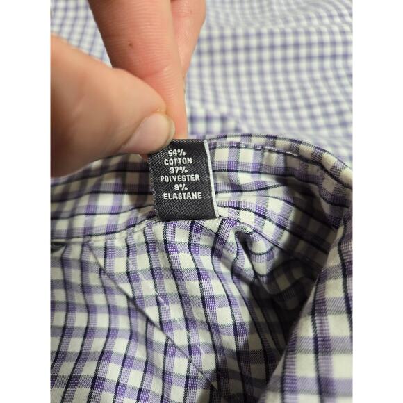 Van Heusen small men's plaid flex slim fit button up long sleeve shirt - Picture 8 of 11